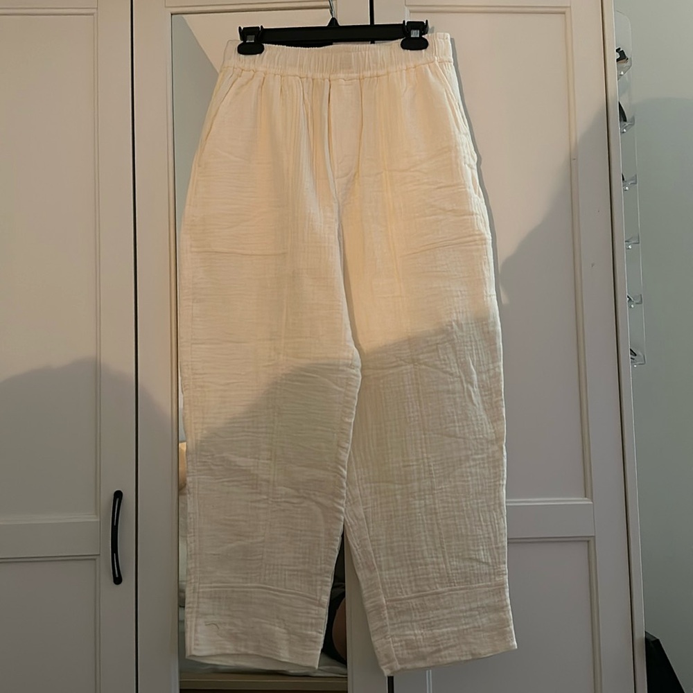Madewell White Cotton Pants - never been worn